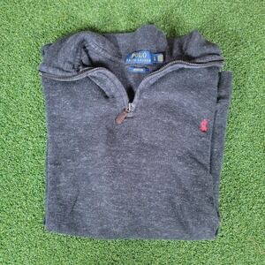 Polo Ralph Lauren Estate Rib‎ Pullover 1/4 Zip Long Sleeve Gray L